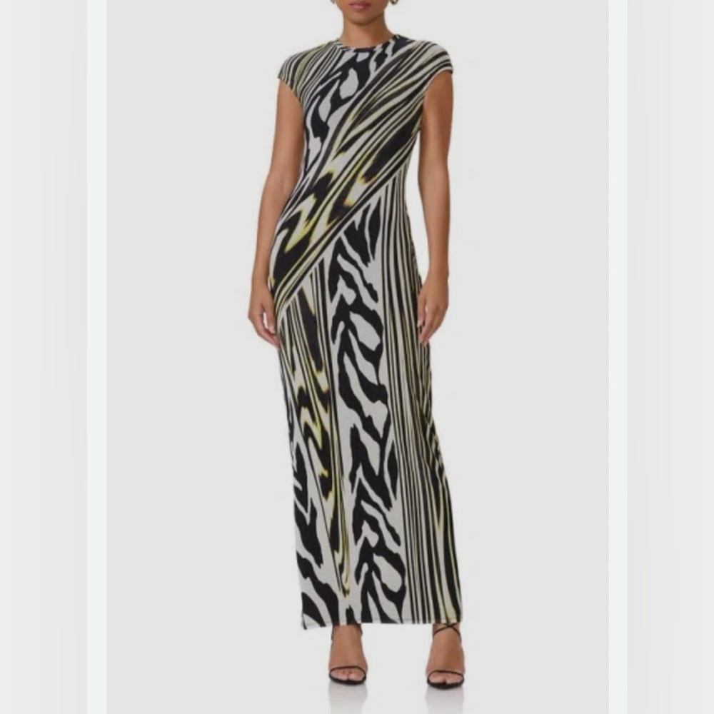 AFRM Cody Dress in Zebra Lime